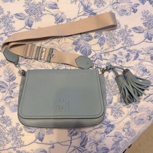 Tory Burch French blue crossbody suede used once